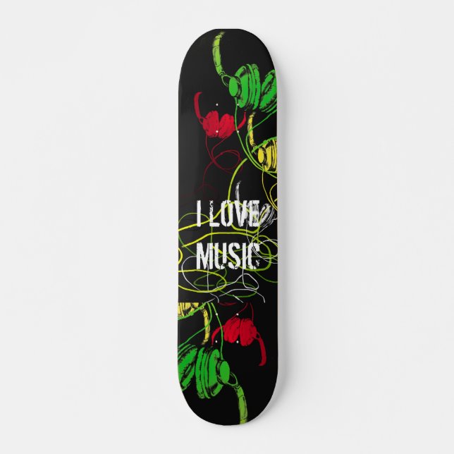 I Love Music skateboard 2 (SK1632) Deck (Front)