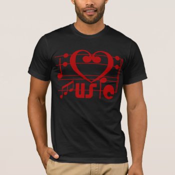 I Love Music T-shirt by auraclover at Zazzle