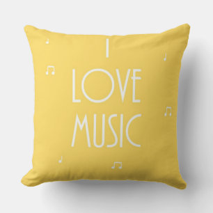 i love music throw pillow