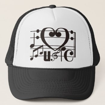 I Love Music Trucker Hat by auraclover at Zazzle