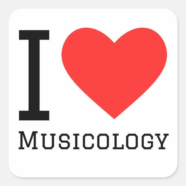 I love musicology  square sticker (Front)