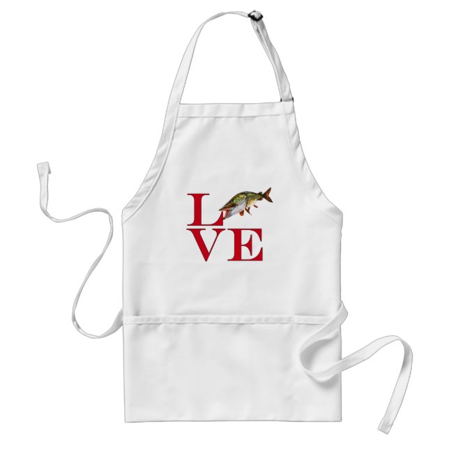 I Love Muskie Adult Apron (Front)