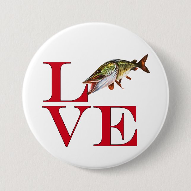 I Love Muskie Button (Front)
