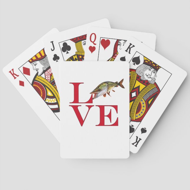I Love Muskie Poker Cards (Back)