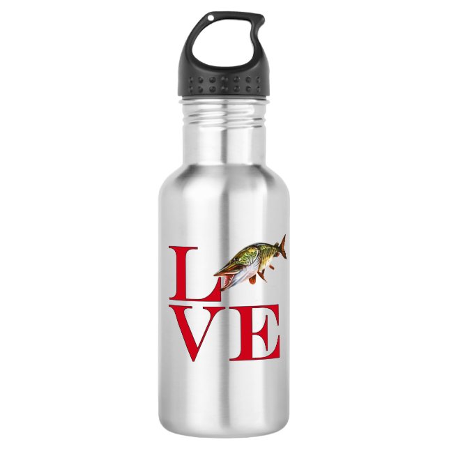 I Love Muskie Stainless Steel Water Bottle (Front)