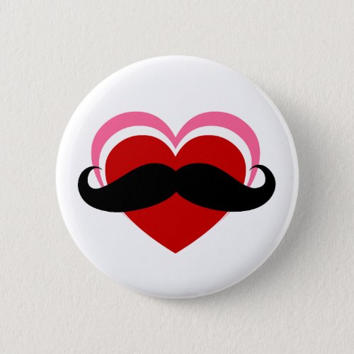 I LOVE MUSTACHE PINBACK BUTTON