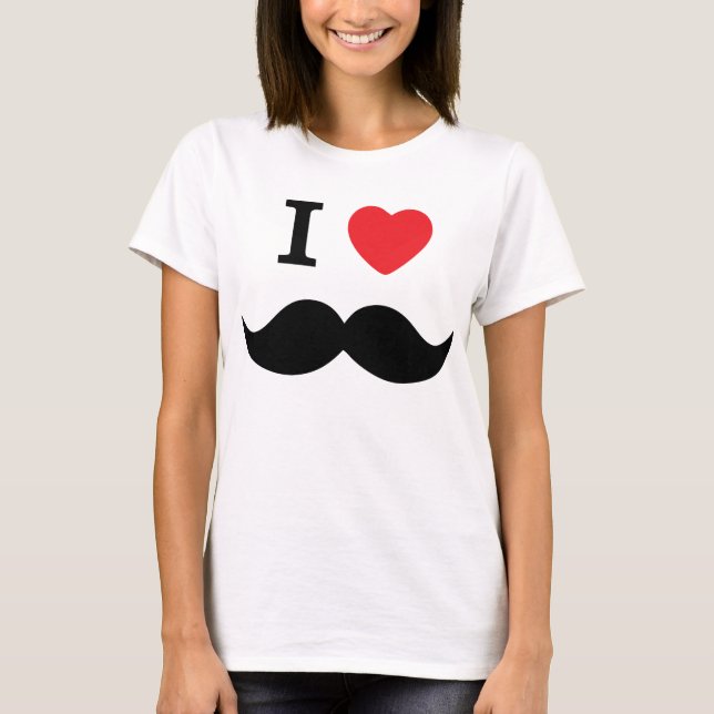 I Love Mustache T-Shirt (Front)