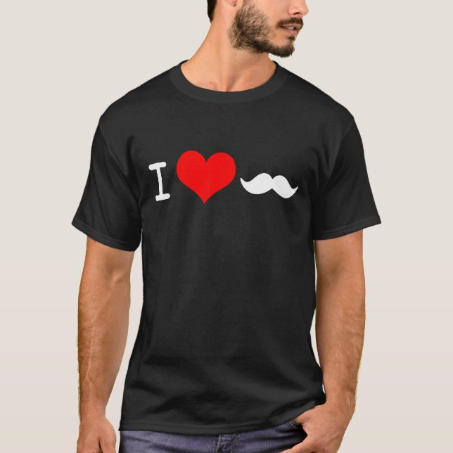 I Love Mustache T-Shirt (Front)