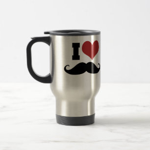 I Love Mustache Travel Mug