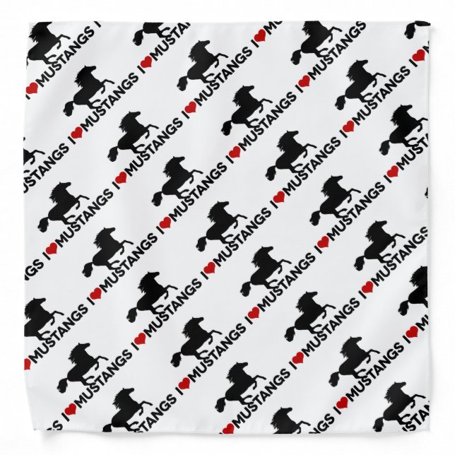 I Love Mustangs - Bandana (Front)