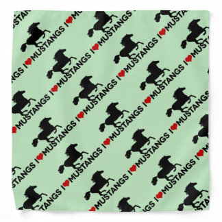 I Love Mustangs - Bandana - Green