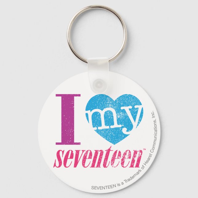 I Love My 17 Aqua Keychain (Front)
