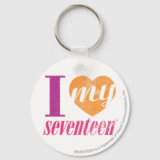 I Love My 17 Orange Keychain (Front)