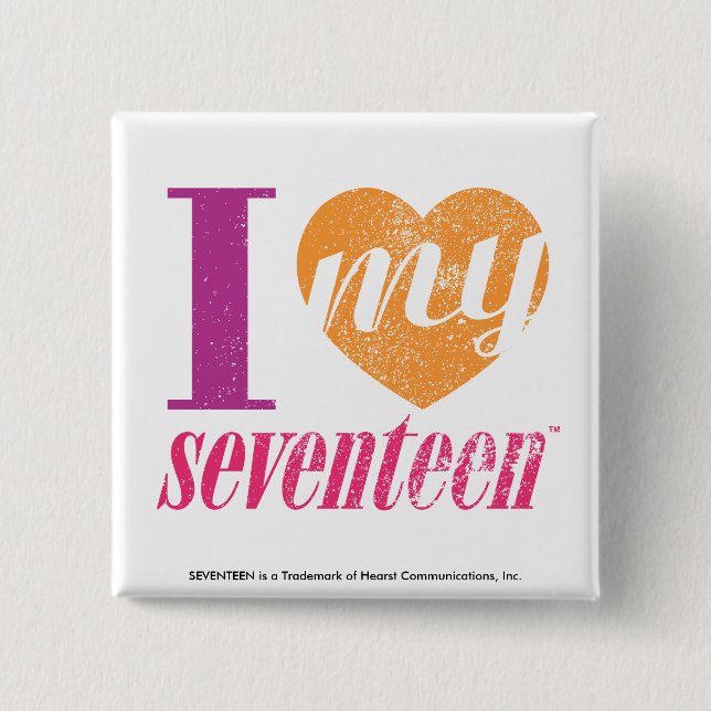 I Love My 17 Orange Pinback Button (Front)