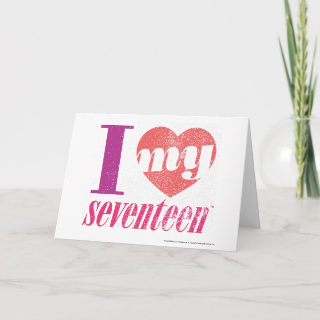 I Love My 17 Pink Card (Front)