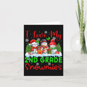 I Love My 2nd Grade Snowmies Christmas Teacher Stu Card