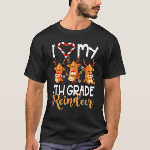 I Love My 7th Grade Reindeers Students Teacher Chr T-Shirt