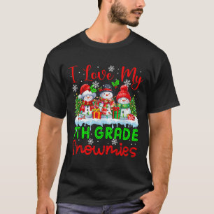 I Love My 7th Grade Snowmies Christmas Teacher Stu T-Shirt