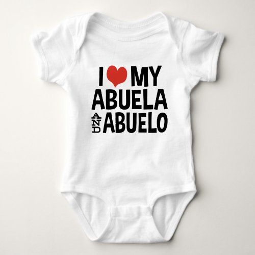 I Love My Abuela and Abuelo Baby Bodysuit