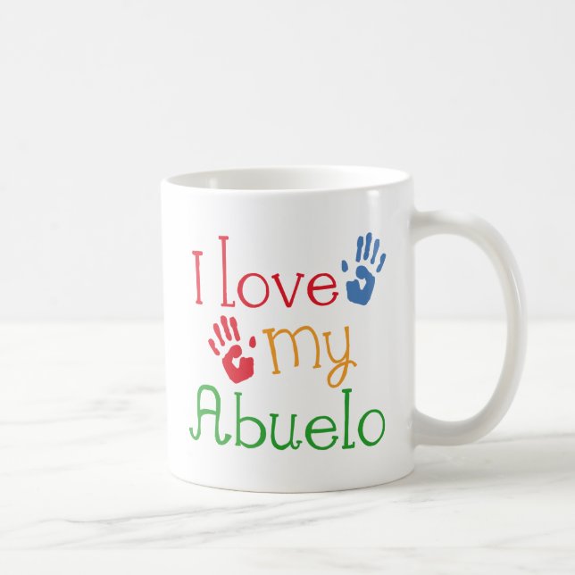I Love My Abuelo (Handprints) Coffee Mug (Right)