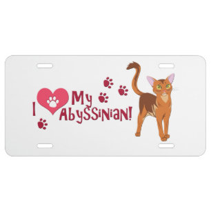 I Love My Abyssinian! License Plate