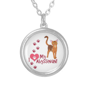I Love My Abyssinian! Silver Plated Necklace