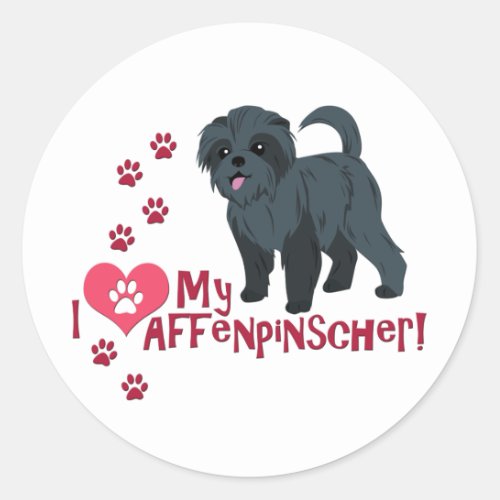 I Love My Affenpinscher Classic Round Sticker