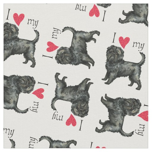 I Love my Affenpinscher Fabric