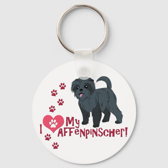 I Love My Affenpinscher! Keychain (Front)