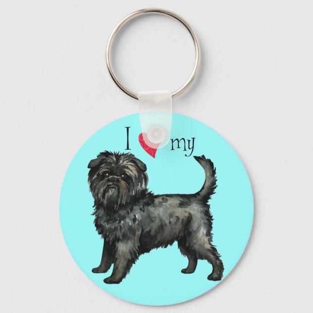 I Love my Affenpinscher Keychain (Front)