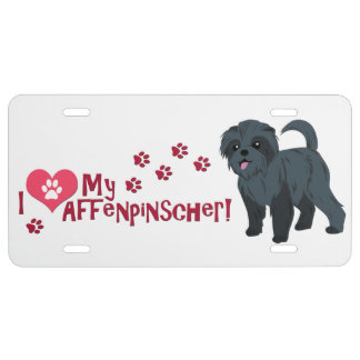 I Love My Affenpinscher! License Plate