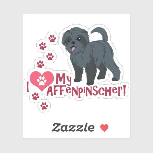 I Love My Affenpinscher! Sticker (Sheet)