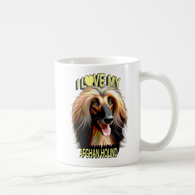 I Love My Afghan Hound – Elegant Dog Lover Design Coffee Mug (Right)