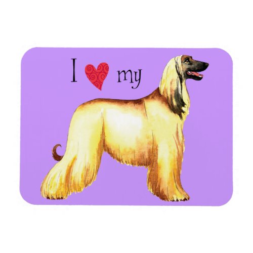 I Love my Afghan Hound Magnet