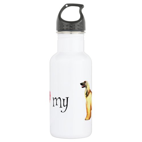 I Love my Afghan Hound Water Bottle