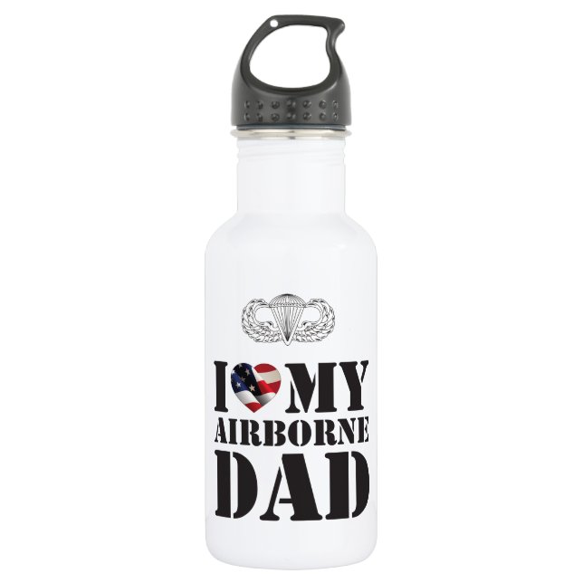 I LOVE MY AIRBORNE DAD WATER BOTTLE (Front)