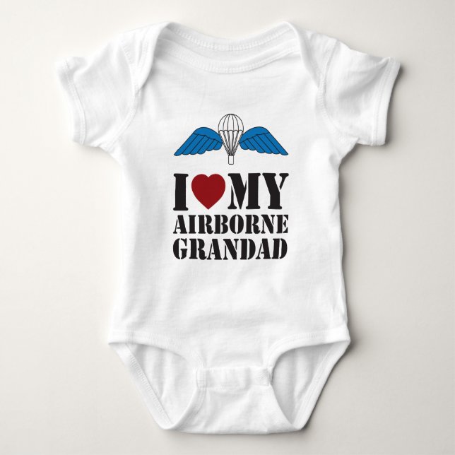 I LOVE MY AIRBORNE GRANDAD BABY BODYSUIT (Front)