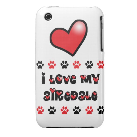 I Love My Airedale iPhone 3 Case