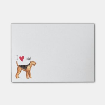 I Love My Airedale Post-it Notes by DogsInk at Zazzle