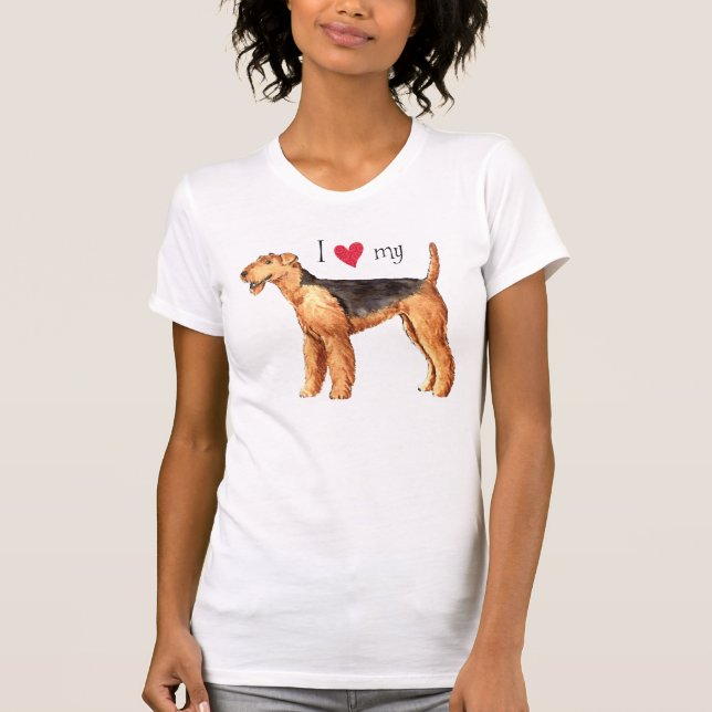 I Love my Airedale T-Shirt (Front)
