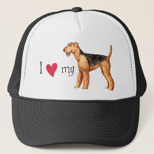 I Love my Airedale Trucker Hat