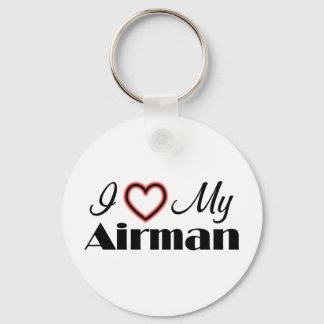 I Love My Airman Keychain