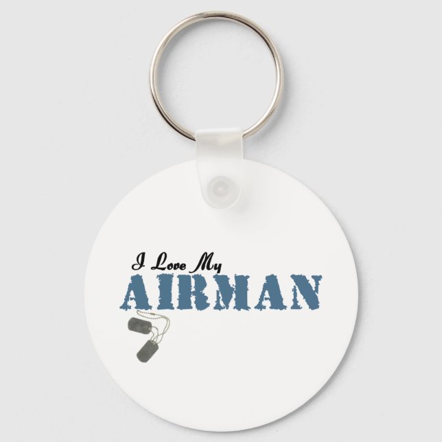 I Love My Airman Keychain (Front)