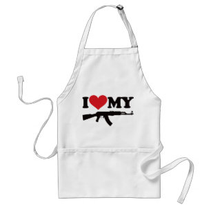 I Love My AK47 Adult Apron