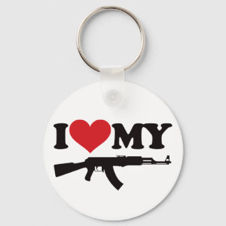 I Love My AK47 Keychain