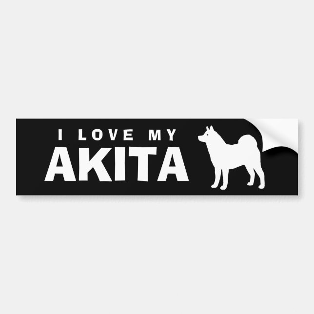 I LOVE MY AKITA BUMPER STICKER (Front)