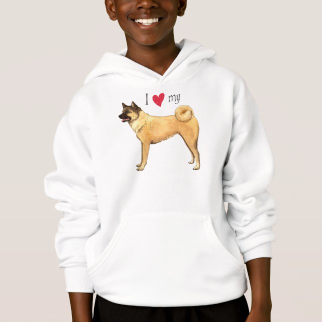 I Love my Akita Hoodie (Front)