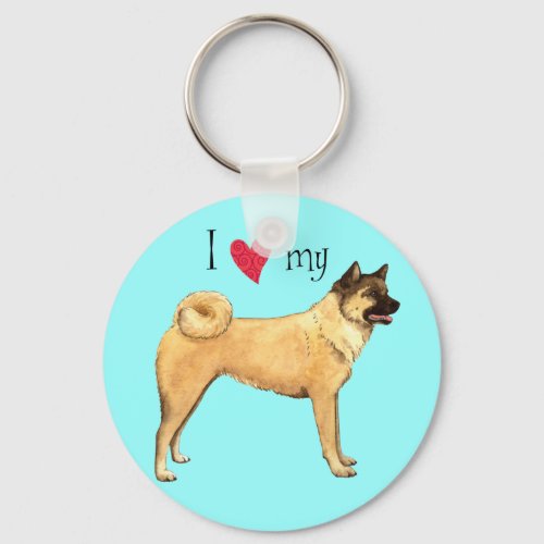 I Love my Akita Keychain