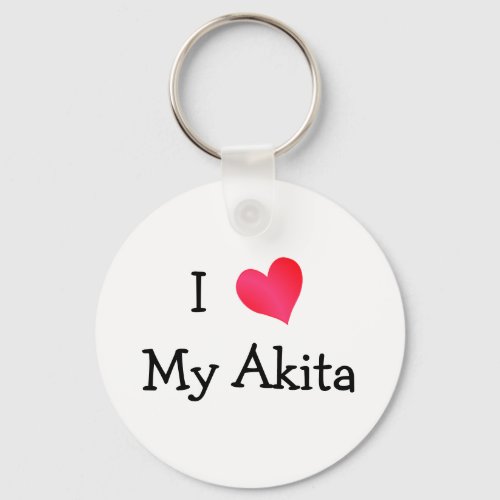 I Love My Akita Keychain
