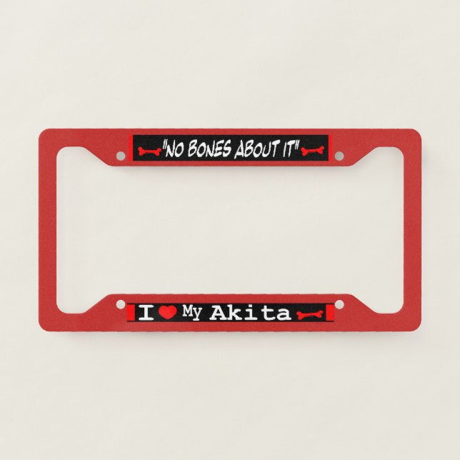 I Love My Akita License Plate Frame (Front)